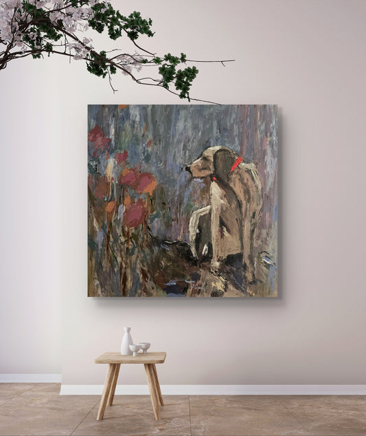 Dog Amongst The Flowers
