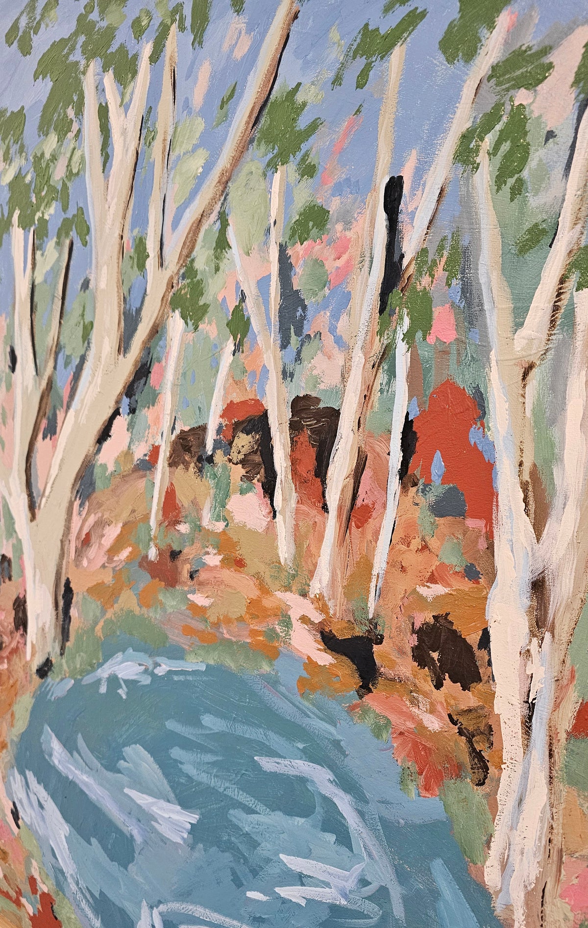 Ghost Gums Beside A Billabong