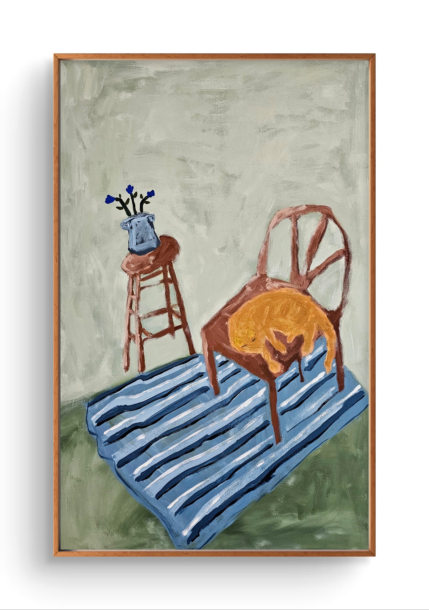 Sleeping Cat On Chair