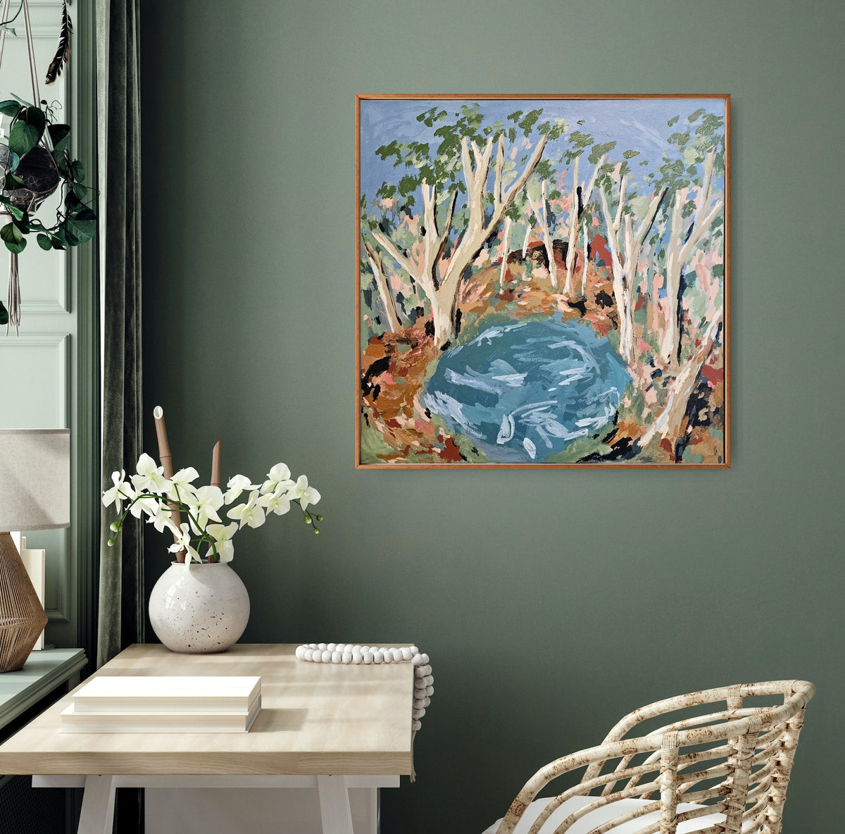 Ghost Gums Beside A Billabong