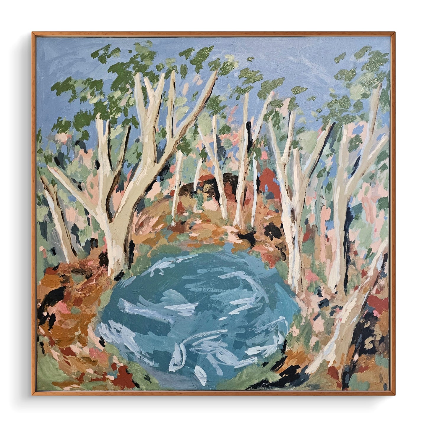 Ghost Gums Beside A Billabong