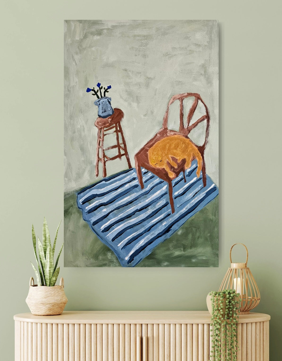 Sleeping Cat On Chair