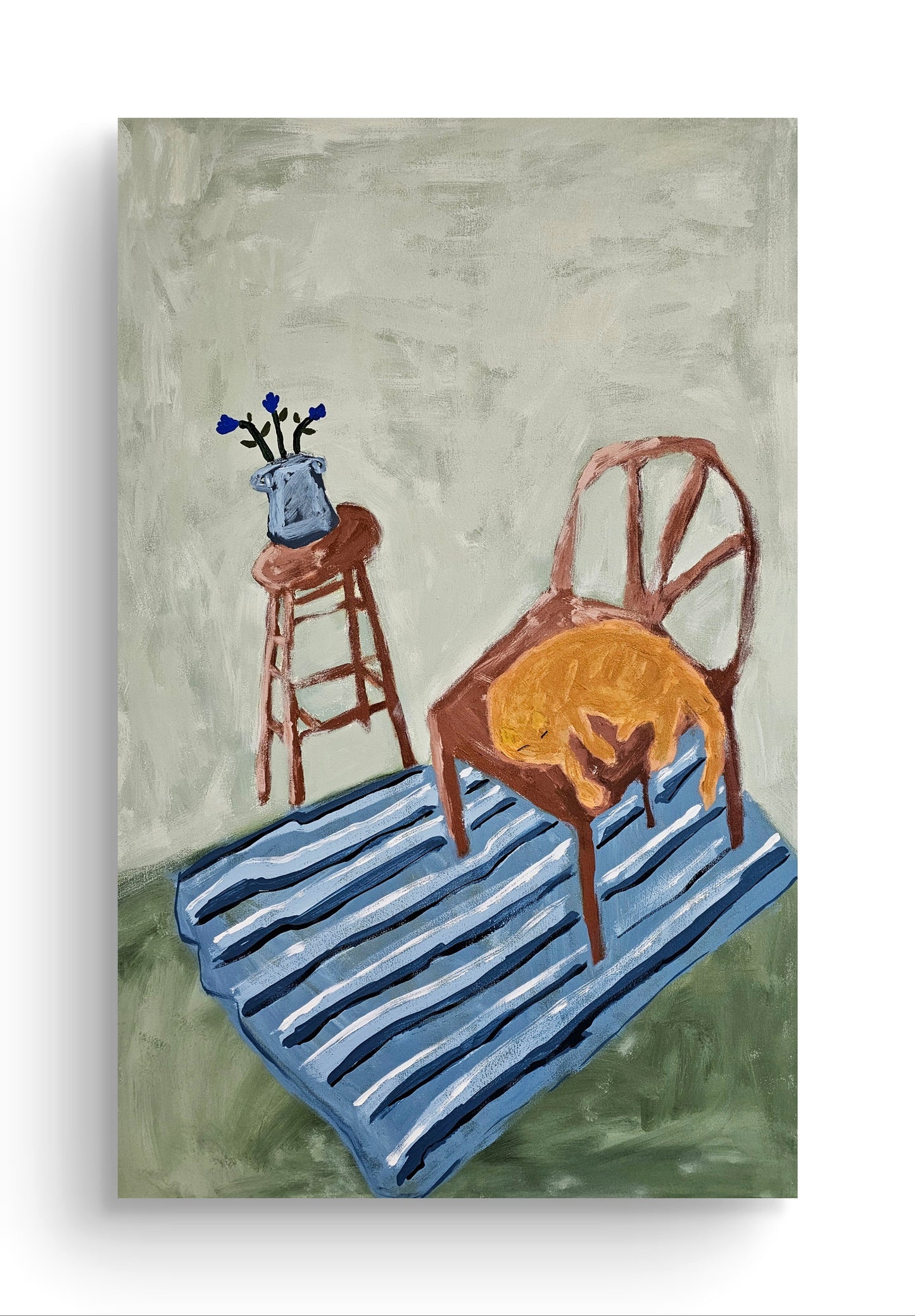 Sleeping Cat On Chair